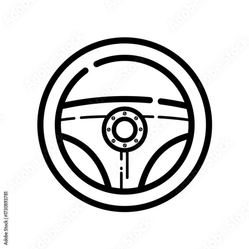 Car steering wheel - vector icon