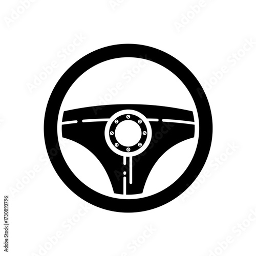 Car steering wheel - vector icon