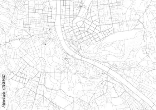 Minimalist vector highway map of Salzburg, Austria — clean urban road network. Ideal for travel, design, or editorial use.