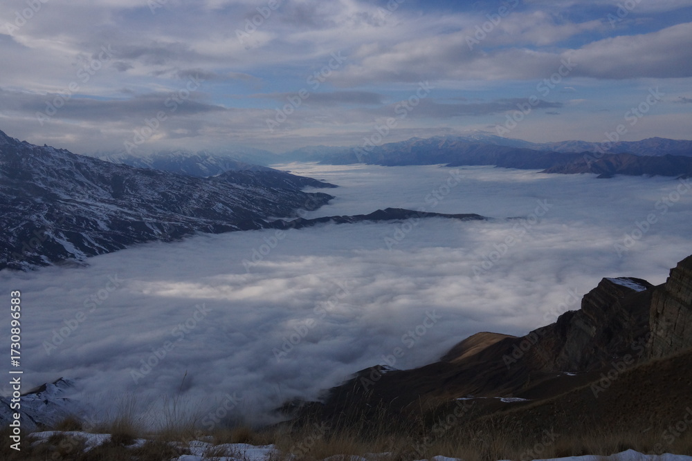 Fototapeta premium Snowy Peaks of Shahdag Mountains, Azerbaijan