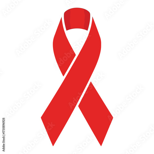 Vector art of red ribbon symbol for aids awareness