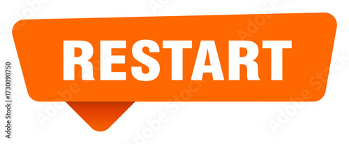 restart sticker. restart orange sign isolated on transpatent background