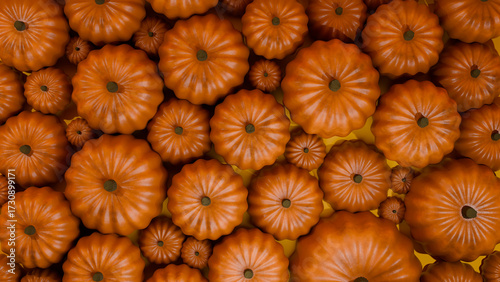 Pumpkins background for autumn and Halloween decorations
