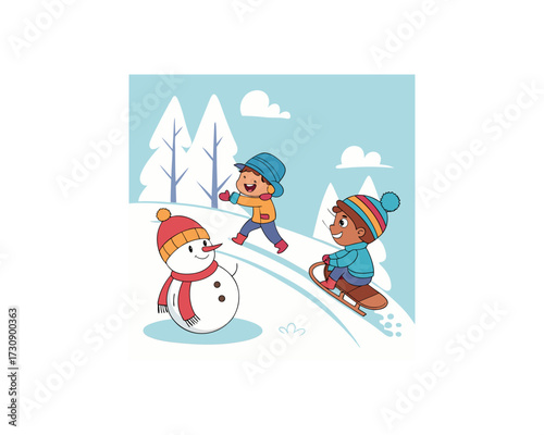 premium vector set of happy kids playing Free SVG Download