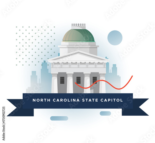 The North Carolina State Capitol - Raleigh - Stock Illustration