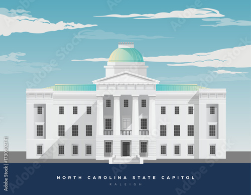 The North Carolina State Capitol - Raleigh - Stock Illustration
