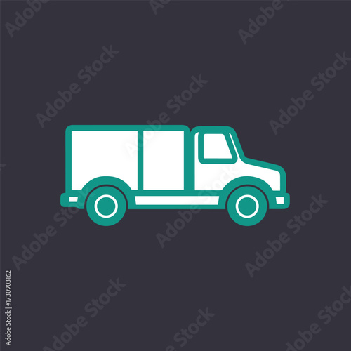 Minimal Vector Truck Design – Clean and Simple Commercial Vehicle Illustration for Logistics, Delivery Services, Transportation Icons, Mobile Apps, Web Design, and Print Projects
