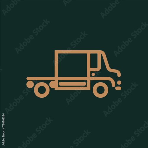 Minimal Vector Truck Design – Clean and Simple Commercial Vehicle Illustration for Logistics, Delivery Services, Transportation Icons, Mobile Apps, Web Design, and Print Projects