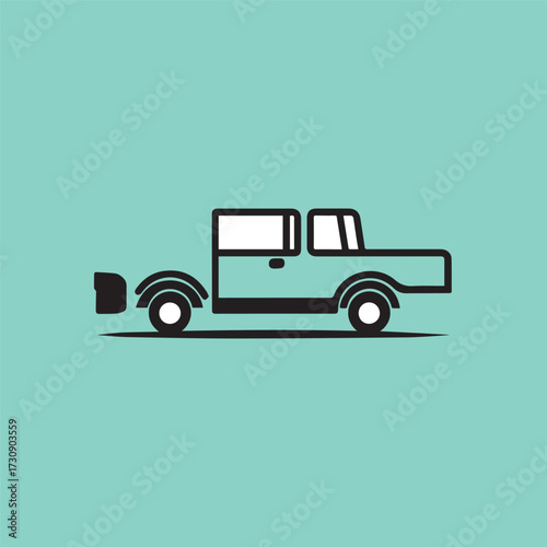 Minimal Vector Truck Design – Clean and Simple Commercial Vehicle Illustration for Logistics, Delivery Services, Transportation Icons, Mobile Apps, Web Design, and Print Projects