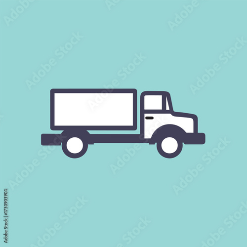 Minimal Vector Truck Design – Clean and Simple Commercial Vehicle Illustration for Logistics, Delivery Services, Transportation Icons, Mobile Apps, Web Design, and Print Projects