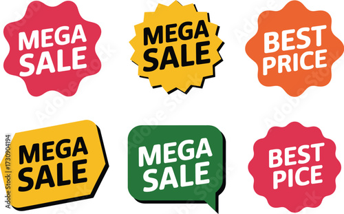 Vibrant sale and best price tags promoting retail offers and discounts