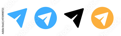 Direct message paper plane icon. Private messaging, communication in digital 