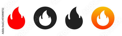 Trending fire flame icon. Popular or trending content in social media