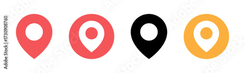 Location pin marker icon. Geotag or location, marker gps