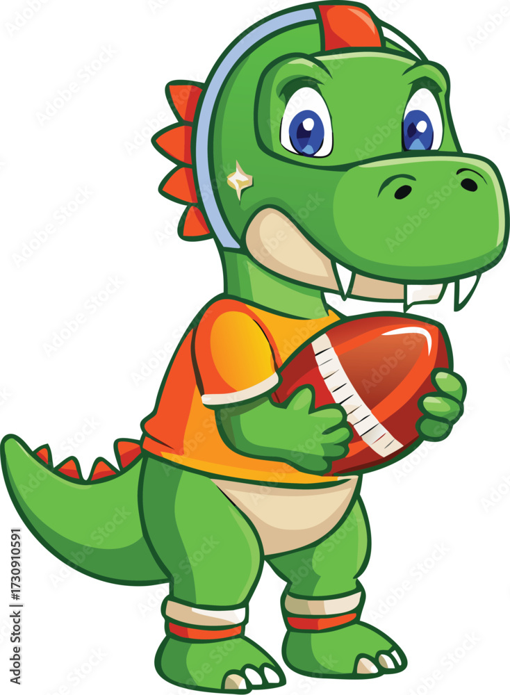 Fototapeta premium A cute, funny green crocodile cartoon character with a big smile is a happy vector illustration