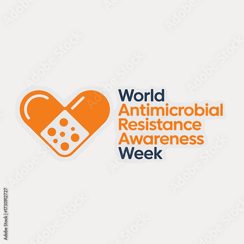 Promoting World Antimicrobial Resistance Awareness Week with a Heart Bandage Graphic Symbolizing Protection and Care for Global Health