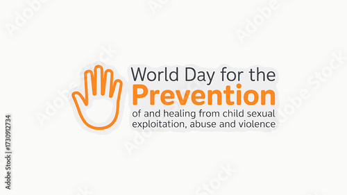World Day for Prevention Awareness Artwork with Hand Symbol and Important Message about Child Protection Advocacy Initiative