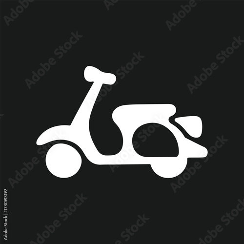 Minimal Vector Scooter Design Isolated on White Background – Simple, Modern, Flat Style Electric or Kick Scooter Icon Illustration for Urban Transport, Mobility, Travel, and Eco-Friendly Concept