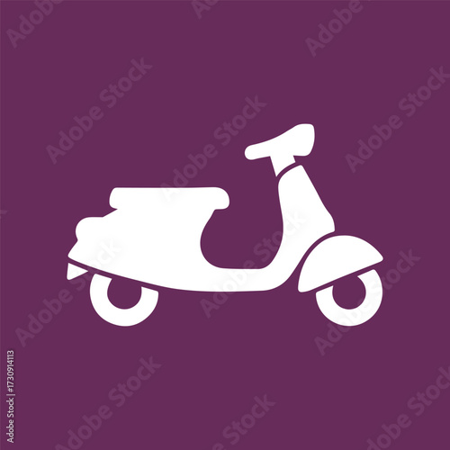 Minimal Vector Scooter Design Isolated on White Background – Simple, Modern, Flat Style Electric or Kick Scooter Icon Illustration for Urban Transport, Mobility, Travel, and Eco-Friendly Concept