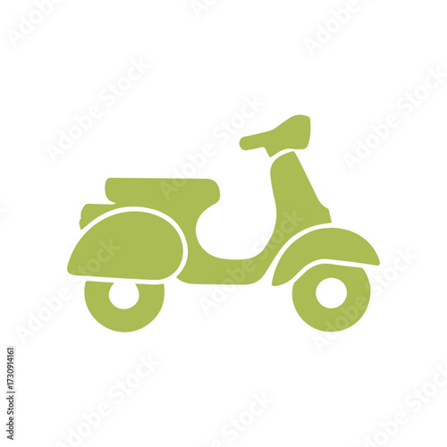 Minimal Vector Scooter Design Isolated on White Background – Simple, Modern, Flat Style Electric or Kick Scooter Icon Illustration for Urban Transport, Mobility, Travel, and Eco-Friendly Concept