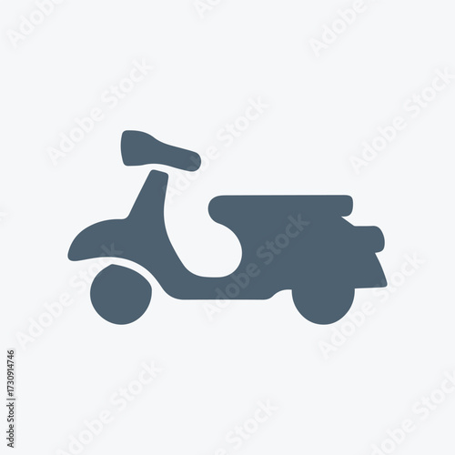 Minimal Vector Scooter Design Isolated on White Background – Simple, Modern, Flat Style Electric or Kick Scooter Icon Illustration for Urban Transport, Mobility, Travel, and Eco-Friendly Concept