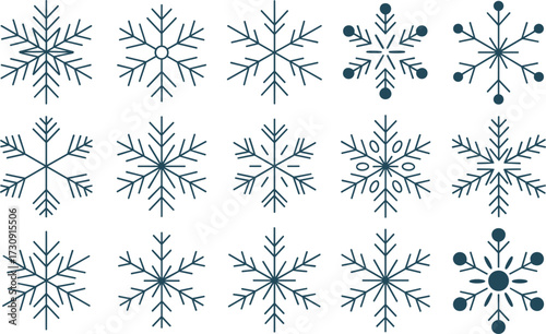 Snowflake & Winter Elements Set vector 