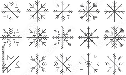 Snowflake & Winter Elements Set vector 