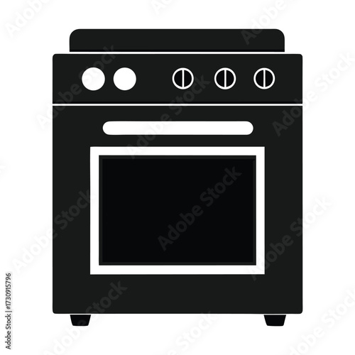 Black and white oven for cooking and baking