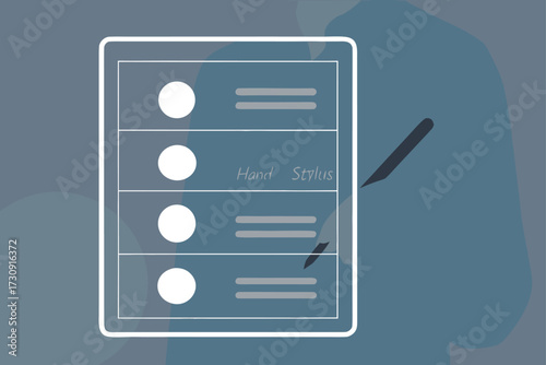 Checklist with circles and lines being filled by a stylus on a textured background to-do list
