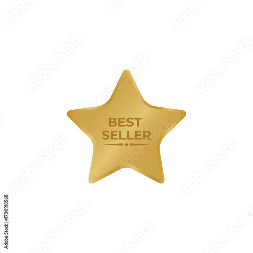 Best seller star isolated on white background. High quality best seller product badge.
