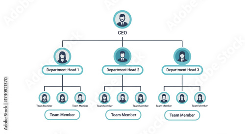 Company Hierarchy Structure Visualizing Team Organization and Leadership