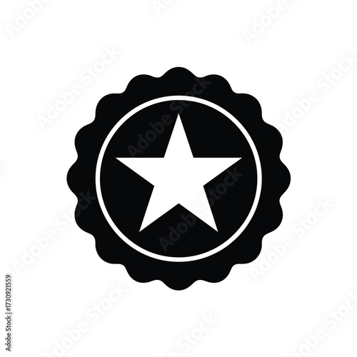 Classic star badge symbol isolated for award recognition and excellence