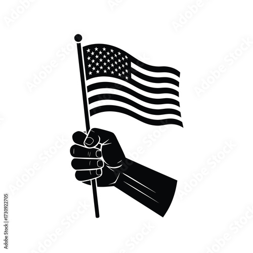 Fist gripping american flag pole symbolizing patriotism and freedom patriot hand holding usa flag