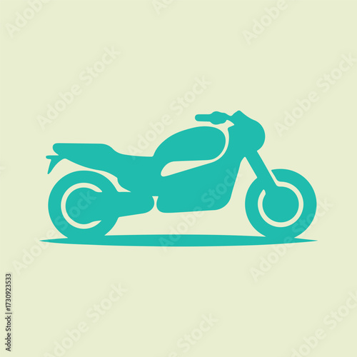 Minimal Vector Motorbike Illustration in Flat Style – Simple Modern Motorcycle Icon Design for Apps, Websites, Logos, Racing, Adventure Themes, and Print