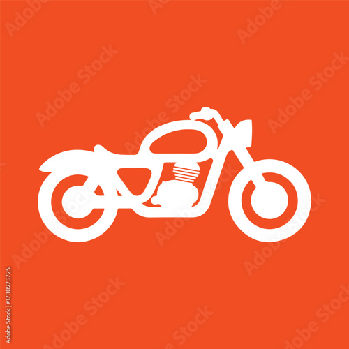 Minimal Vector Motorbike Illustration in Flat Style – Simple Modern Motorcycle Icon Design for Apps, Websites, Logos, Racing, Adventure Themes, and Print