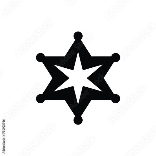 Classic six-pointed star badge emblem with central bright star detail