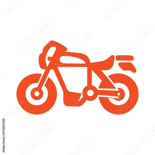 Minimal Vector Motorbike Illustration in Flat Style – Simple Modern Motorcycle Icon Design for Apps, Websites, Logos, Racing, Adventure Themes, and Print