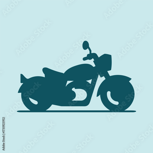 Minimal Vector Motorbike Illustration in Flat Style – Simple Modern Motorcycle Icon Design for Apps, Websites, Logos, Racing, Adventure Themes, and Print