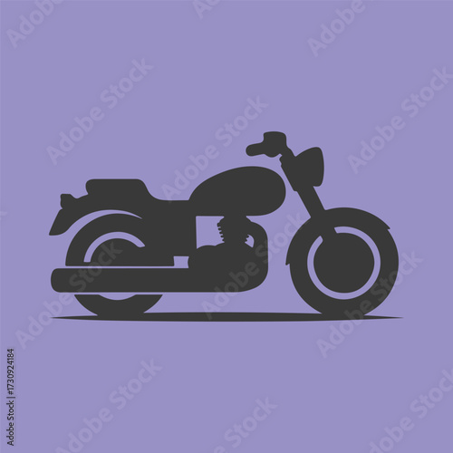 Minimal Vector Motorbike Illustration in Flat Style – Simple Modern Motorcycle Icon Design for Apps, Websites, Logos, Racing, Adventure Themes, and Print