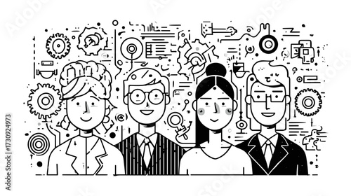 Diverse business professionals illustration