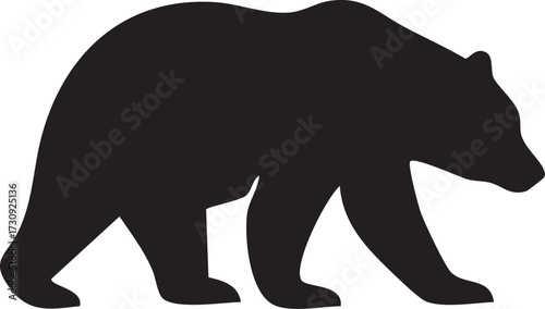 Bear walking silhouette vector