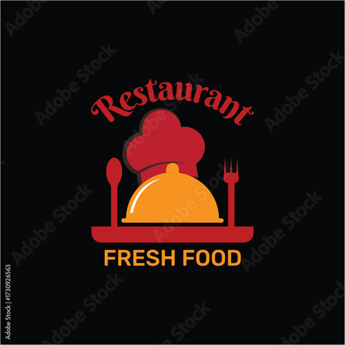 Restaurant Logo with Chef Hat and Food Plate