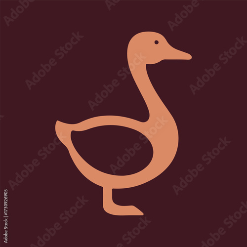 Minimal Vector Duck Illustration in Flat Style – Cute Simple Bird Icon Design for Kids, Apps, Branding, Logos, Web, and Print