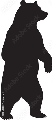 Bear standing (on hind legs) silhouette vector
