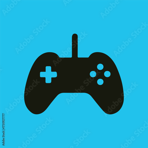 Minimal Vector Joystick Icon Design in Flat Style – Modern Retro Game Controller Illustration