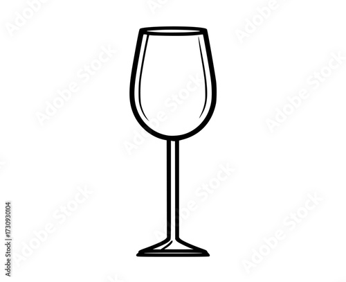 a black and white line drawing of a wine glassblack, cup, icon, illustration, profile, wine, wine glass 