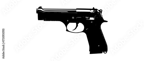 a black and white silhouette of a handgunblack, gun, handgun, project picture, toy gun, weapon 
