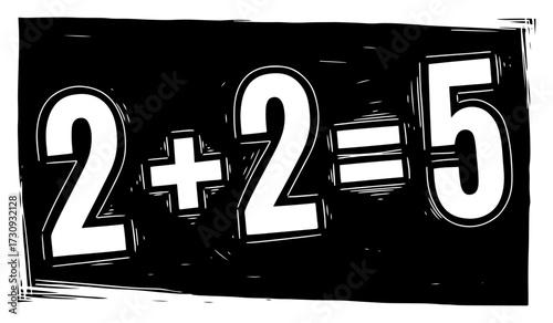 Bold 2 Plus 2 Equals 5 Chalkboard Poster Vector