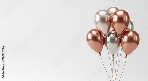 Elegant birthday card design with minimalist metallic balloons for special celebrations.