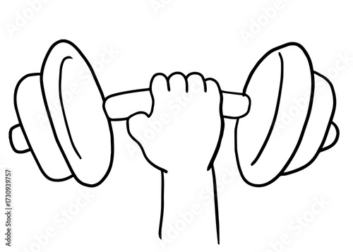 Hand holding a dumbbell, weight training, health